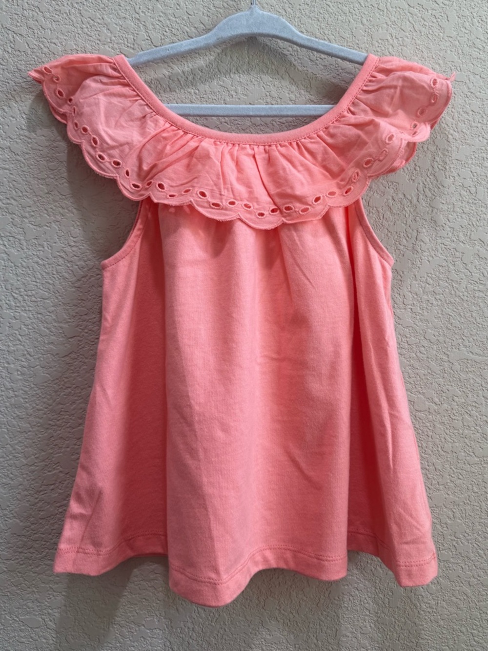 NWOT Janie and Jack Coral Eyelet Ruffle Top